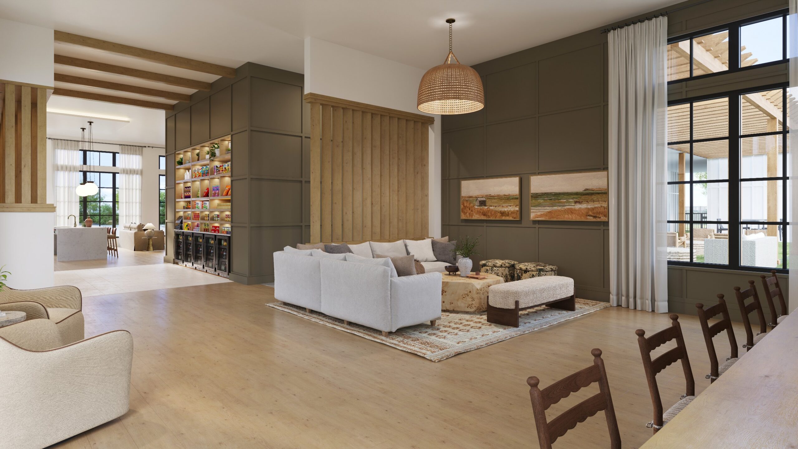 Rendering of resident lounge at Citizen House Howard scaled